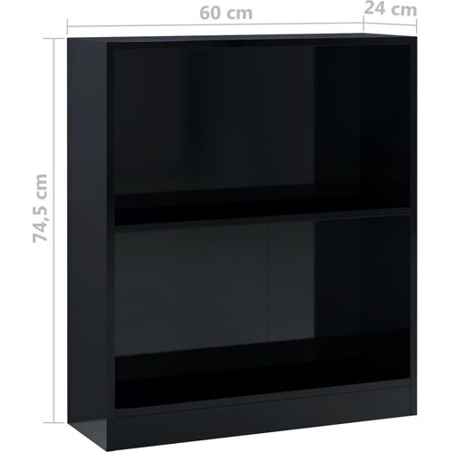 Polica za knjige sjajna crna 60x24x74,5 cm konstruirano drvo slika 28