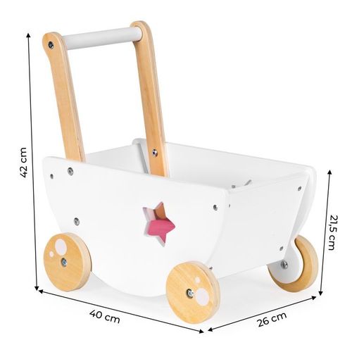 Eco Toys Drvena Kolica za lutke Star slika 7