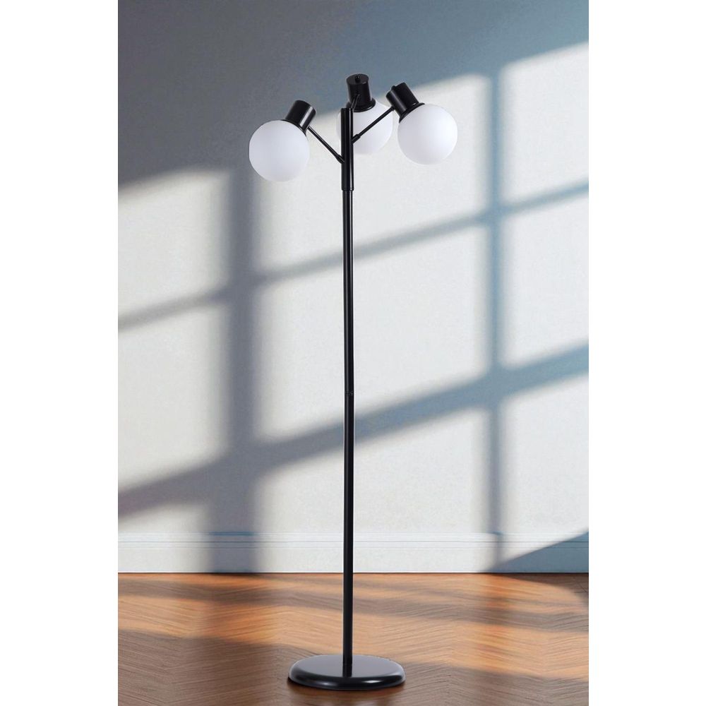 Opviq Podna lampa 241, bijela, crna slika 1