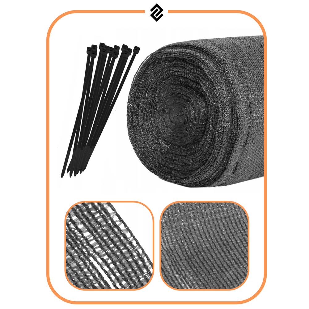 Mreža za sjenjenje, svijetli antracit, 140 g/m², 1,5 × 25 m + 100 vezica slika 1