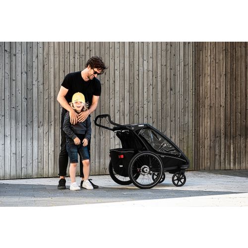 Thule Chariot Sport 2 crna sportska dječja kolica i prikolica za bicikl za dvoje djece (4u1) slika 7