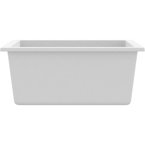 Kuhinjski sudoper s otvorom protiv prelijevanja bijeli granitni slika 25
