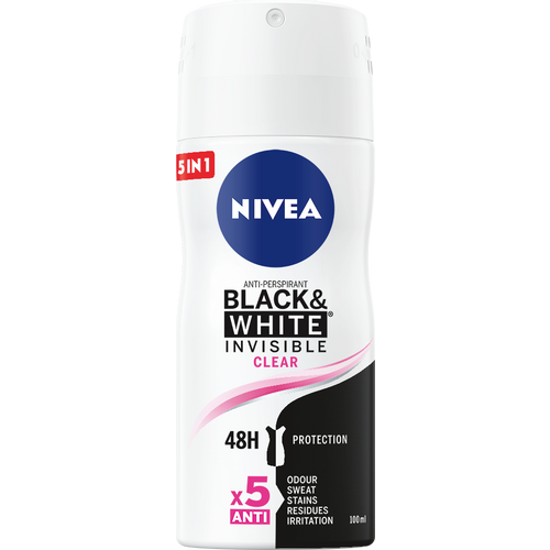 NIVEA Black&White Invisible Clear dezodorans u spreju 100ml slika 1