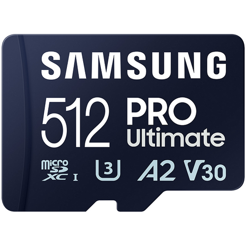 Samsung MB-MY512SA/WW MicroSD 512GB, PRO Ultimate, SDXC, UHS-I U3 V30 A2, Read up to 200MB/s, Write up to 130 MB/s, for 4K and FullHD video recording, w/SD adapter slika 2