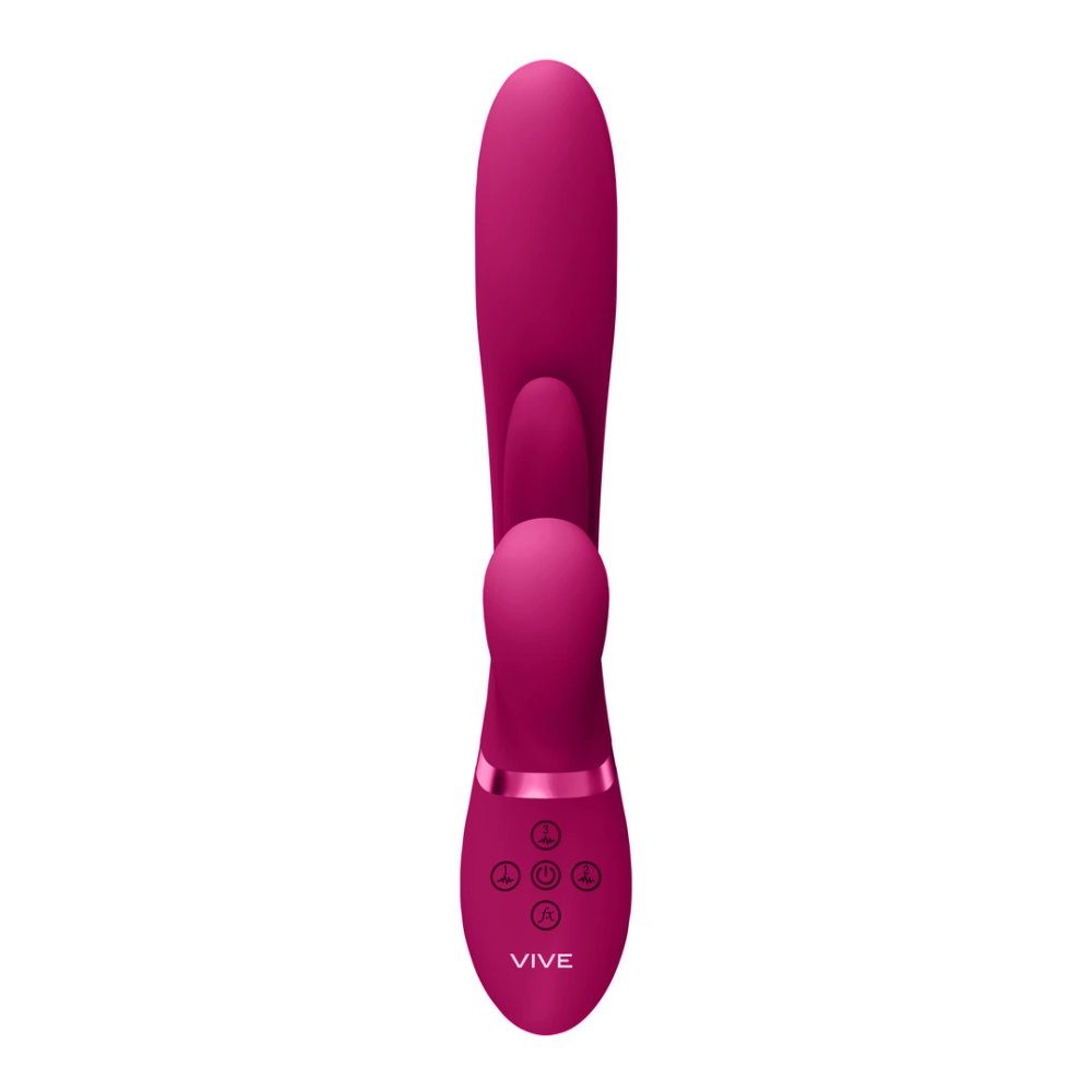 VIVE by Shots Kura - Vibrator za G-točku s mlataranjem jezika i stimulatorom pulsnog vala - roza slika 4