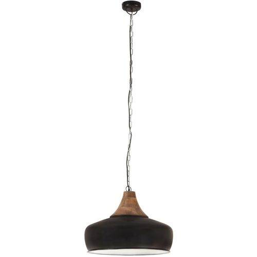 Industrijska viseća svjetiljka crna 35 cm E27 od željeza i drva slika 5