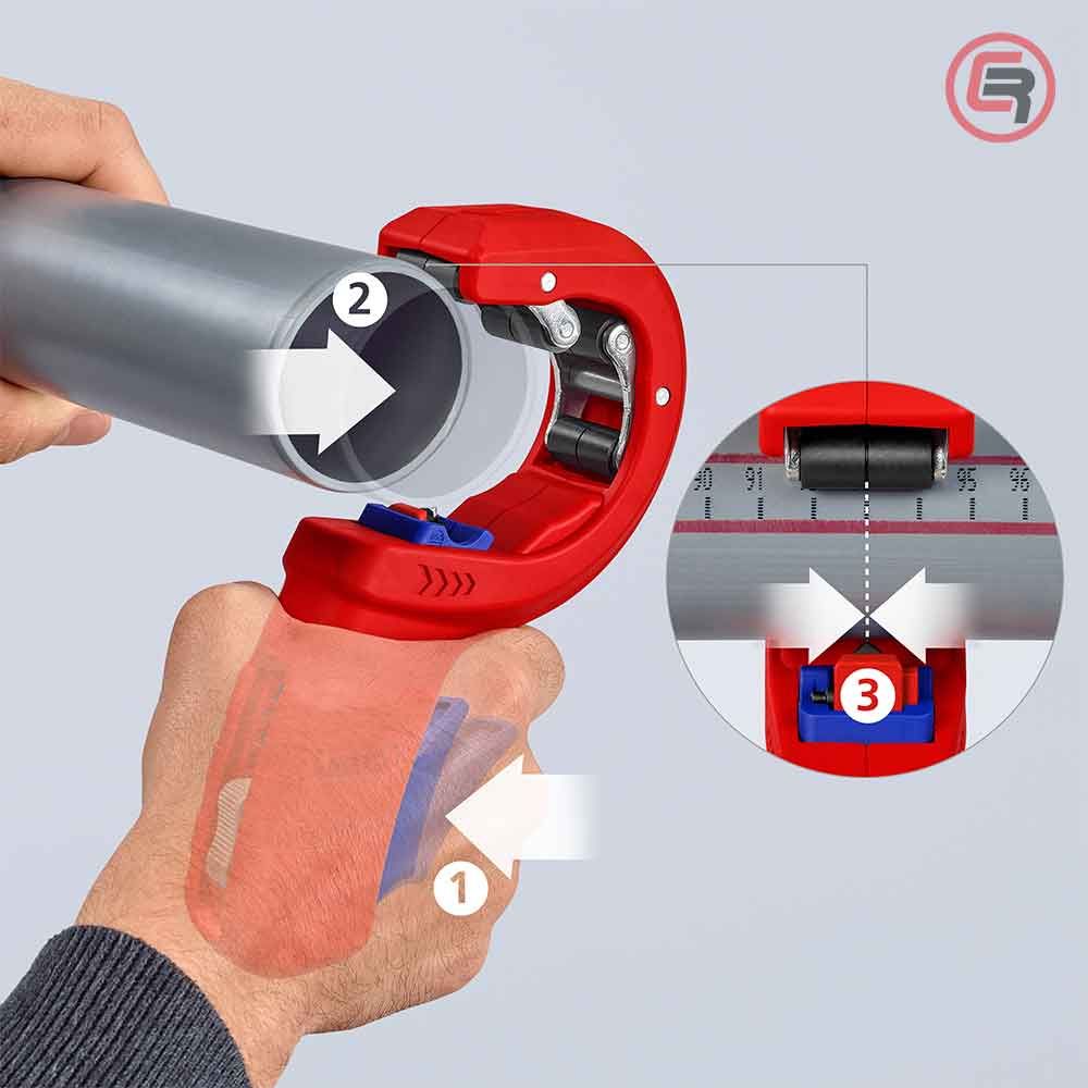 Knipex Rezač Za PVC Cijevi DPT50 - fi 32 / 40 / 50 mm - 90 23 02 BK slika 8