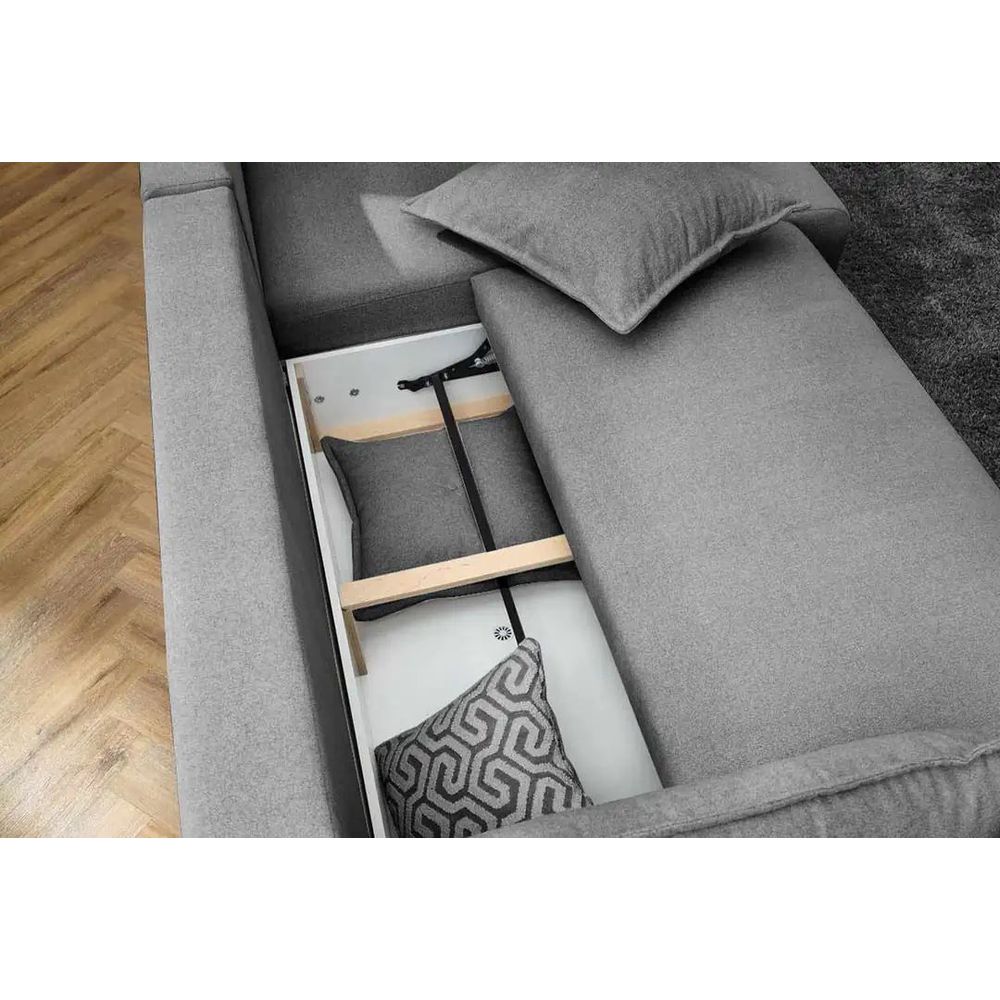 Ugaona Sofa Puffy - boja: siva slika 5