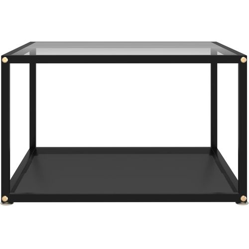 322891 Coffee Table Transparent and Black 60x60x35 cm Tempered Glass slika 2