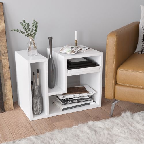 Woody Fashion Pomoćni stol, Bijela boja, Abies - White slika 2