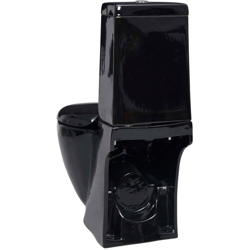 Keramička okrugla toaletna školjka s protokom vode crna slika 35