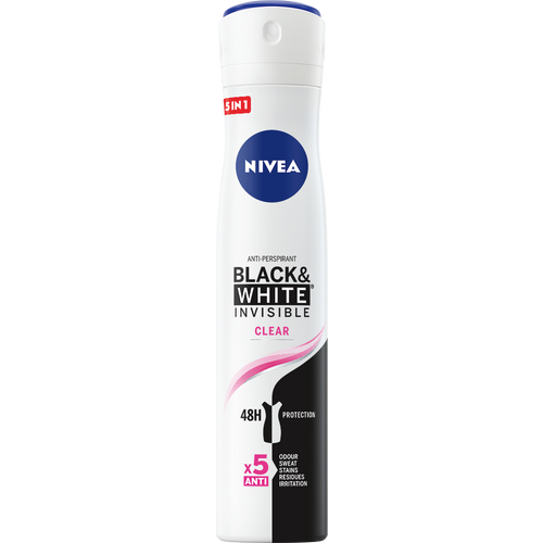 NIVEA BlacK&White Invisible Clear dezodorans u spreju 200ml slika 1