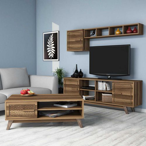 Ayla - Walnut Walnut Living Room Furniture Set slika 1