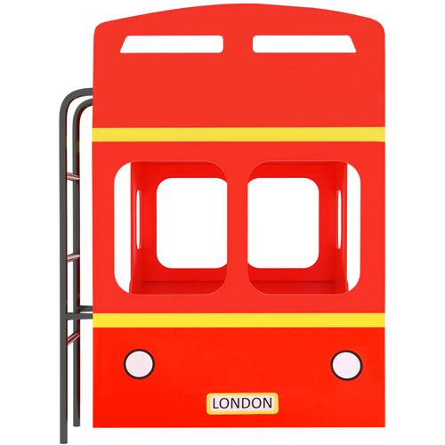 Krevet na kat londonski autobus crveni MDF 90 x 200 cm slika 6