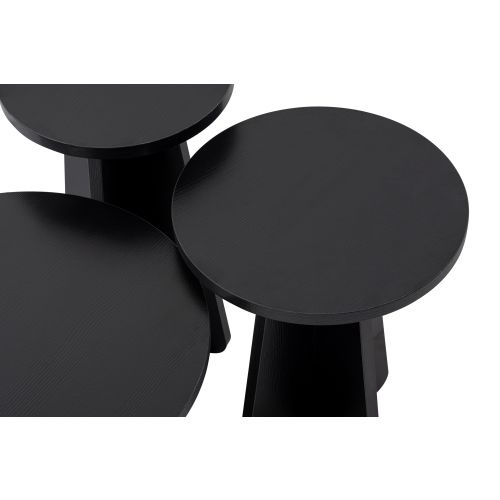 Lume - Wood Black Wooden Black Nesting Table (3 Pieces) slika 7