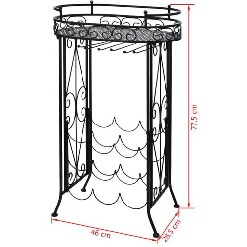 Stalak za Vino s Držačem Čaša za 9 Boca Metalni slika 29