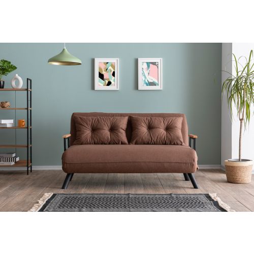 Atelier Del Sofa Sando 2-Seater - Svetlo braon dvosed na razvlačenje slika 1