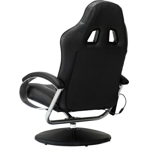 Masažna stolica s osloncem od umjetne kože crna slika 23