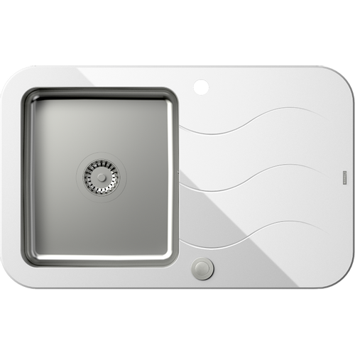 Quadron sudoper GLEN 211 bijelo staklo/čelik s daljinskim upravljanjem slika 1