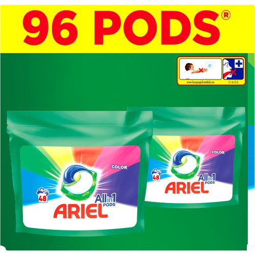 ARIEL kapsule za pranje veša All in one Color 96 kom (2x48 kom) 96 pranja XXL slika 1