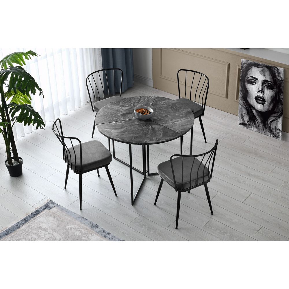 Yıldız - 942 V4 Crna Stolica Set (4 Komada) slika 6