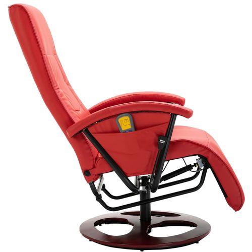 Masažna fotelja od umjetne kože crvena slika 12