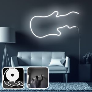 Guitar - Medium - White White Decorative Wall Led Lighting