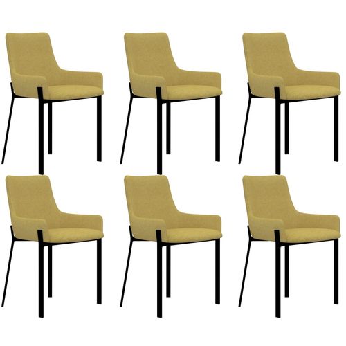 Blagovaonske stolice od tkanine 6 kom žute slika 29