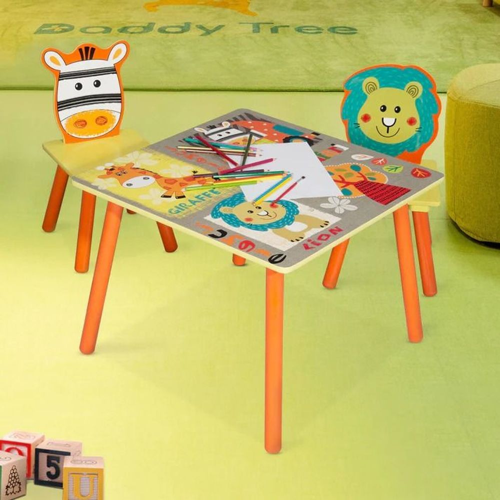 Kinder Home Dječiji drveni sto sa dvije stolice Kid Safari slika 11