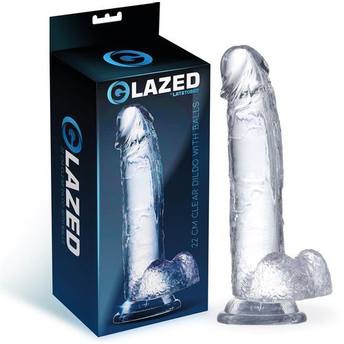 Glazed realistični prozirni dildo s testisima 18cm ili 22cm slika 13