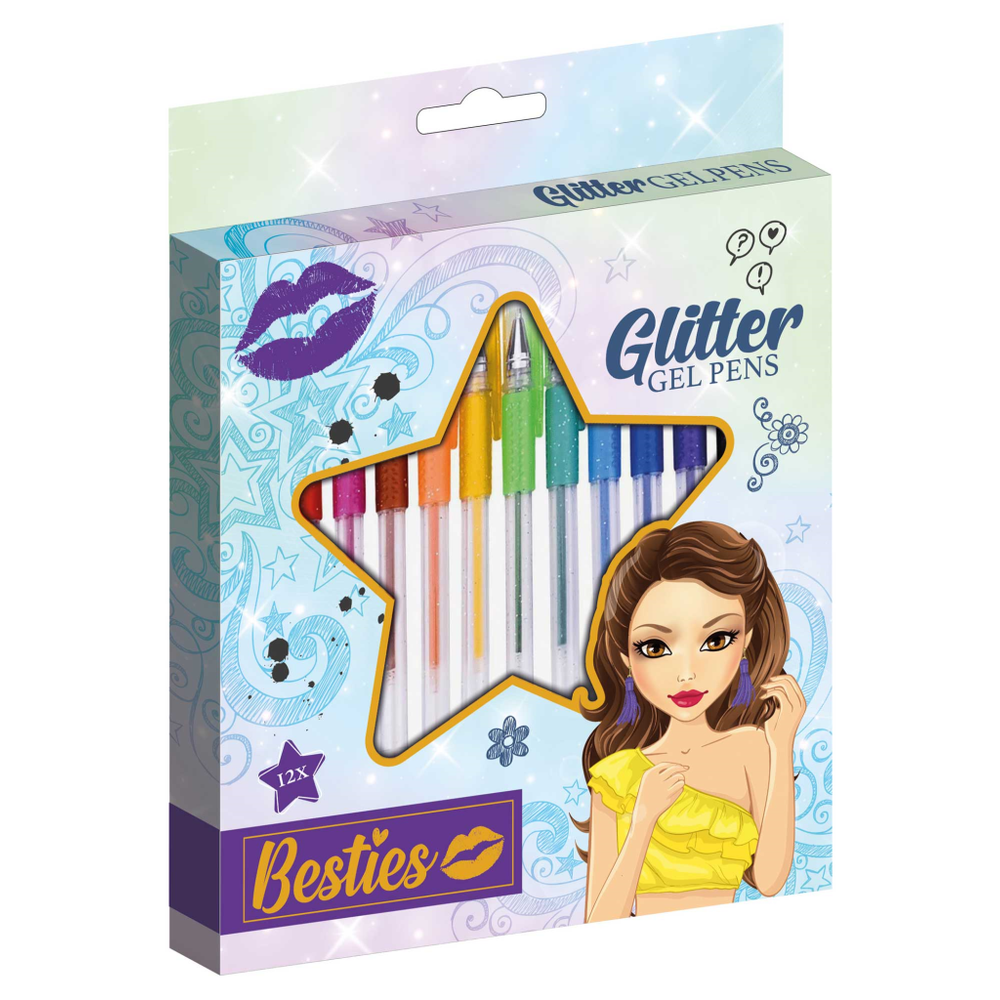 Besties 140027 Hemijska Glitter Gel Olovka 12kom slika 1