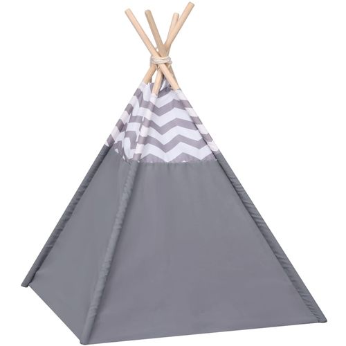 Šator tipi za mačke od breskvine kore sivi 60 x 60 x 70 cm slika 4