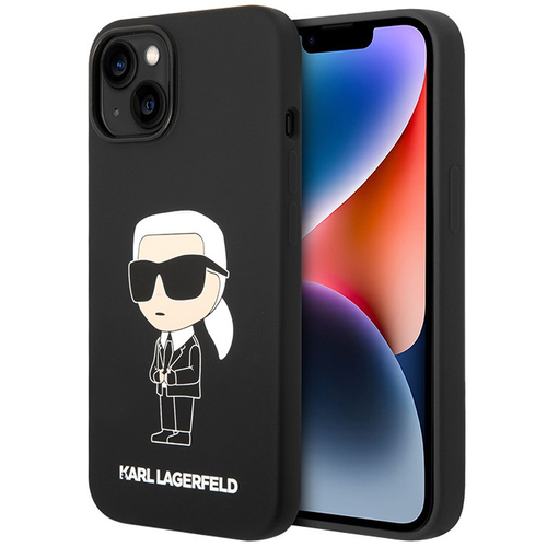 Maska Karl Lagerfeld Hc Silicone NFT Ikonik za iPhone 15 6.1 crna (KLHCP15SSNIKBCK) slika 1