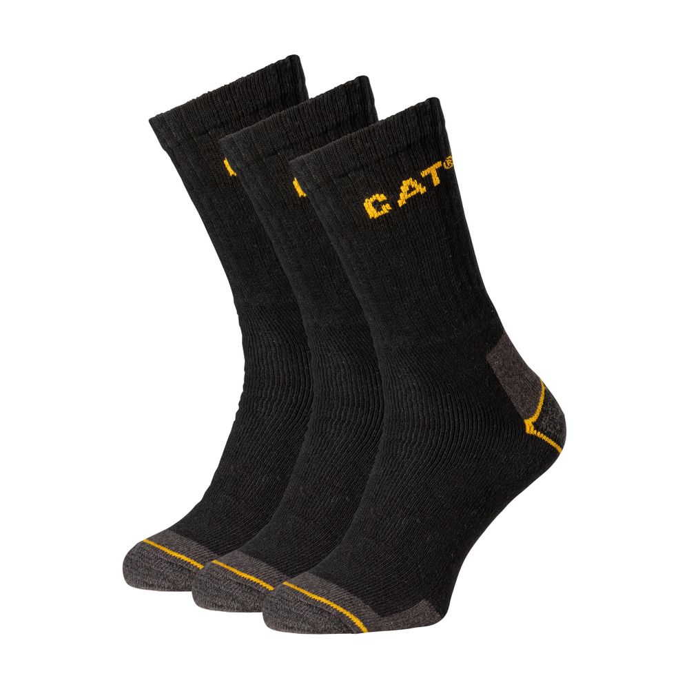 MUŠKE RADNE ČARAPE CRNE 41/45 3 PARA  CAT DYP393 slika 2