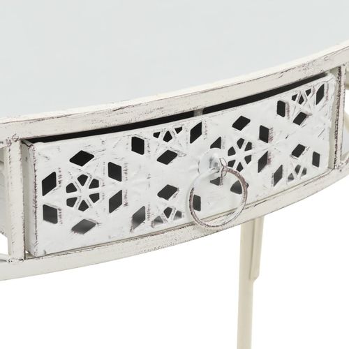 Bočni stolić u francuskom stilu metalni 82 x 39 x 76 cm bijeli slika 20