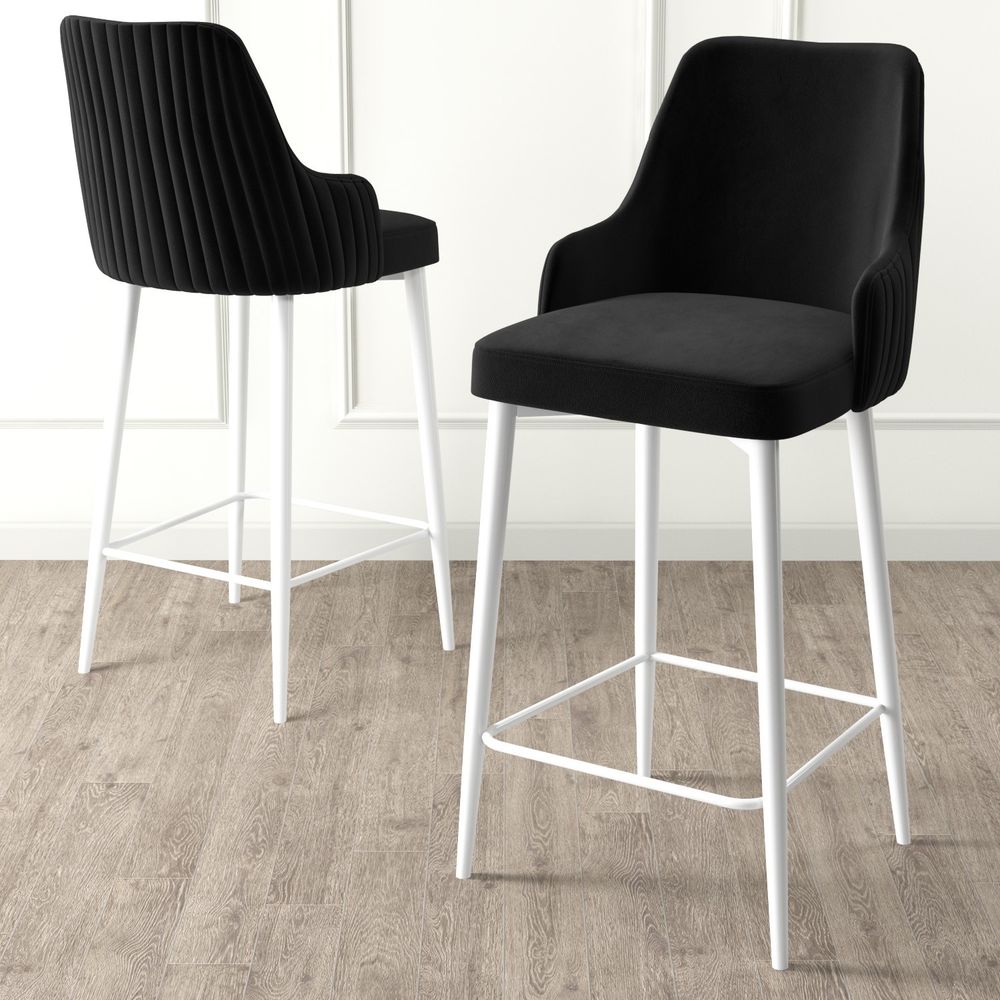 Set Barskih Stolica Enox - Crno-Bijeli (2 Komada) slika 2