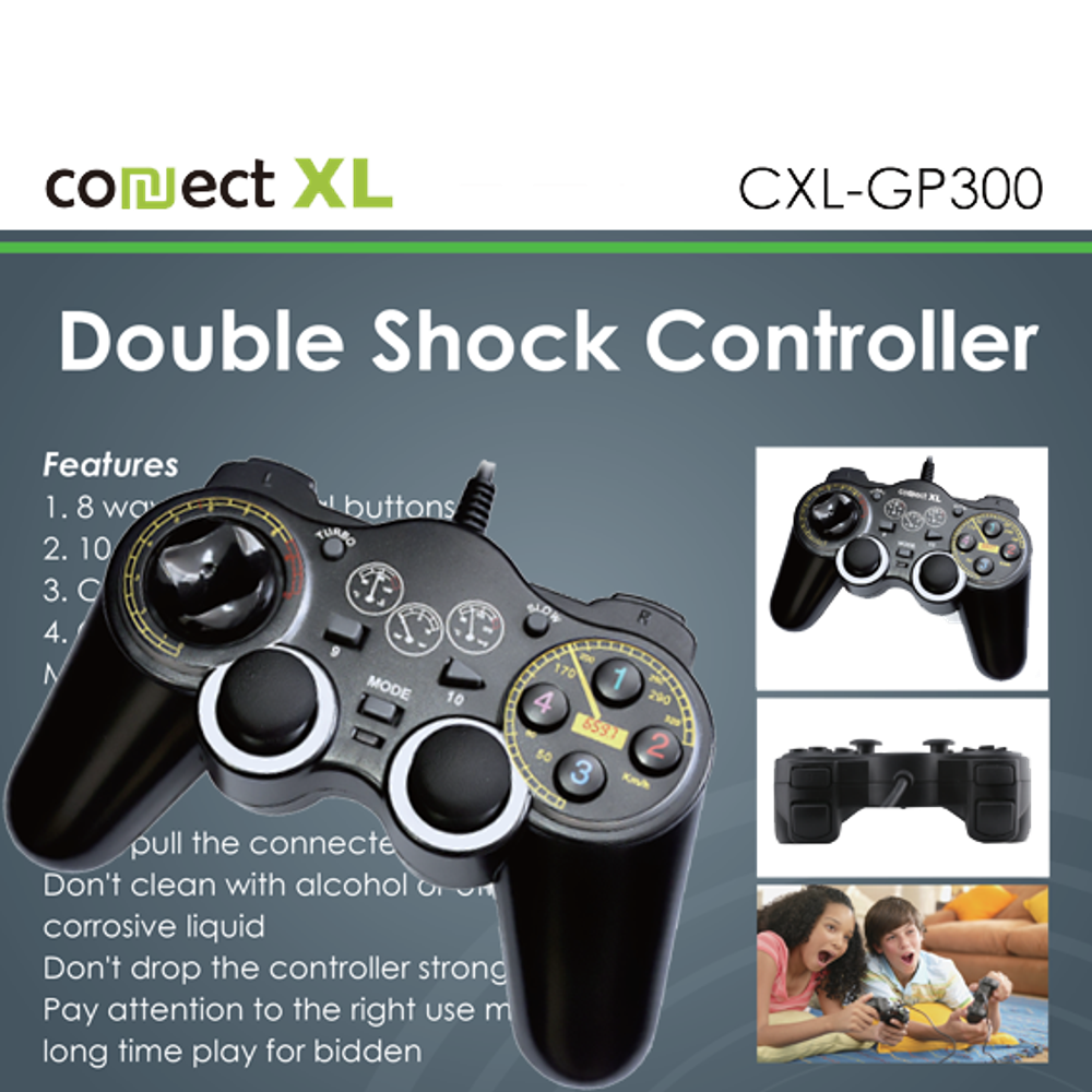 Connect XL Gamepad za PC sa vibracijom, 14 tipki/tastera, Double Shock - CXL-GP300 slika 1