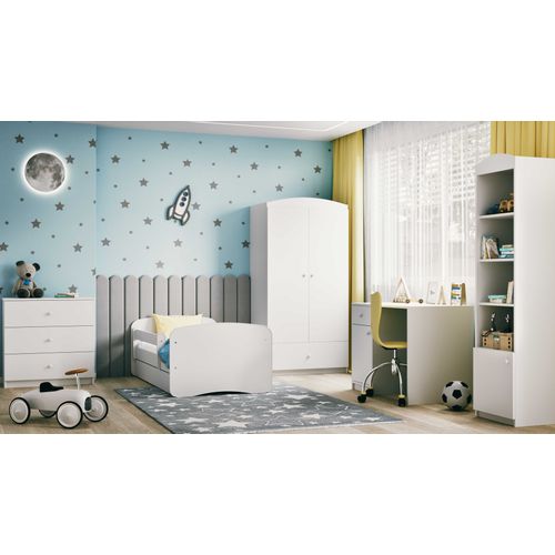 Drveni Dečiji Krevet Perfetto Sa Fiokom - Beli - 160x80 Cm slika 2