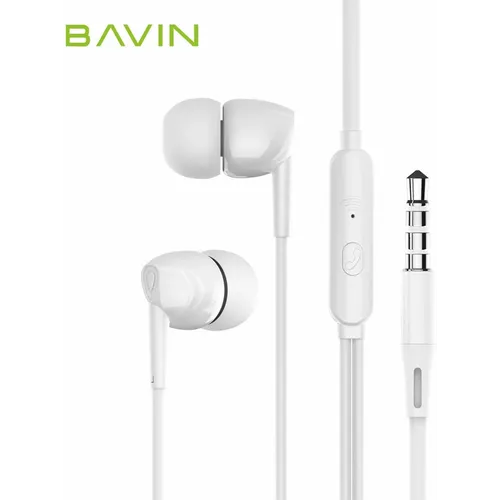 BAVIN slušalice 3,5mm 1,2m bela slika 1