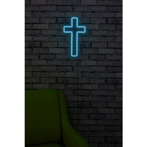 Wallity Ukrasna plastična LED rasvjeta, Cross Sign - Blue slika 9