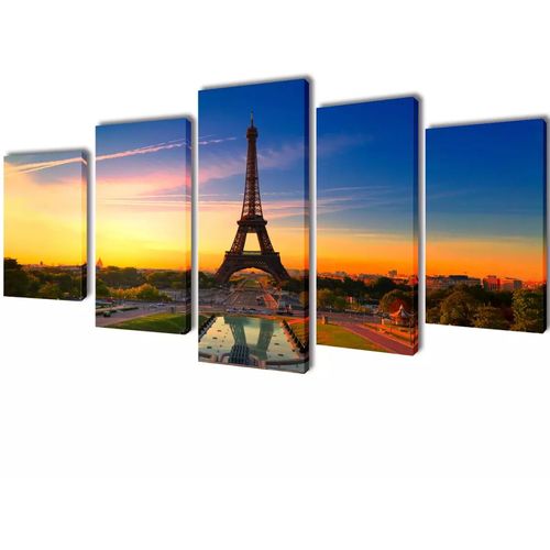Zidne Slike na Platnu Set s Printom Eiffelov toranj 100 x 50 cm slika 14