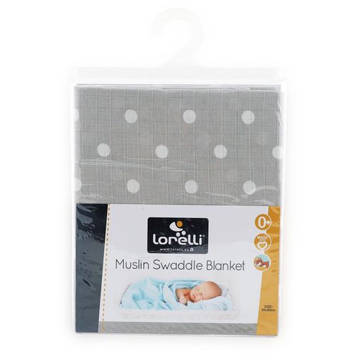 LORELLI SWADDLE BLANKET Dekica od Muslina 80 x 80 Cm Grey Dots slika 3