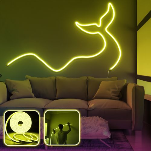 Opviq Dekorativna zidna led rasvjeta Wave and Tail - Large - Yellow slika 1