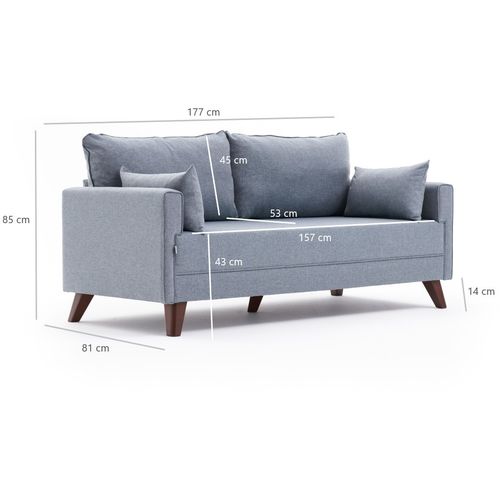 Atelier Del Sofa Dvosjed BELLA plavi, Bella Soft İkili Koltuk - Blue slika 8