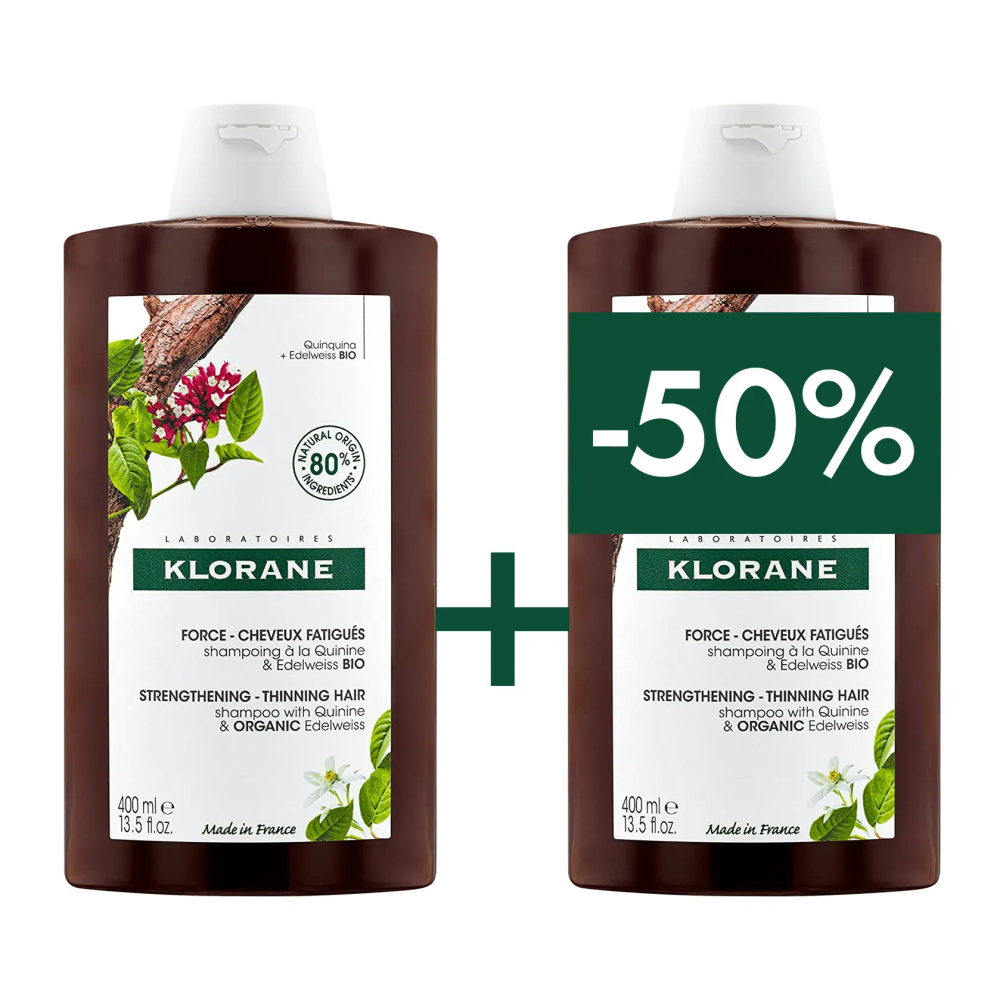 KLORANE DUO KININ ŠAMPON 2X400ML slika 1