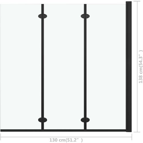 Sklopiva vrata za tuš-kabinu s 3 ploče ESG 130 x 138 cm crna slika 25