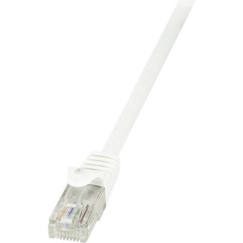 LogiLink CP2011U RJ45 mrežni kabel, Patch kabel cat 6 U/UTP 0.25 m bijela sa zaštitom za nosić 1 St. slika 3