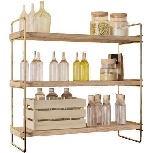 Masa Üstü 3 Katlı Organizer, Servis Rafı Gold
Brown Wall Shelf slika 9