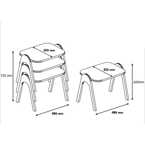 Paris - Walnut Walnut Nesting Table (3 Pieces) slika 4