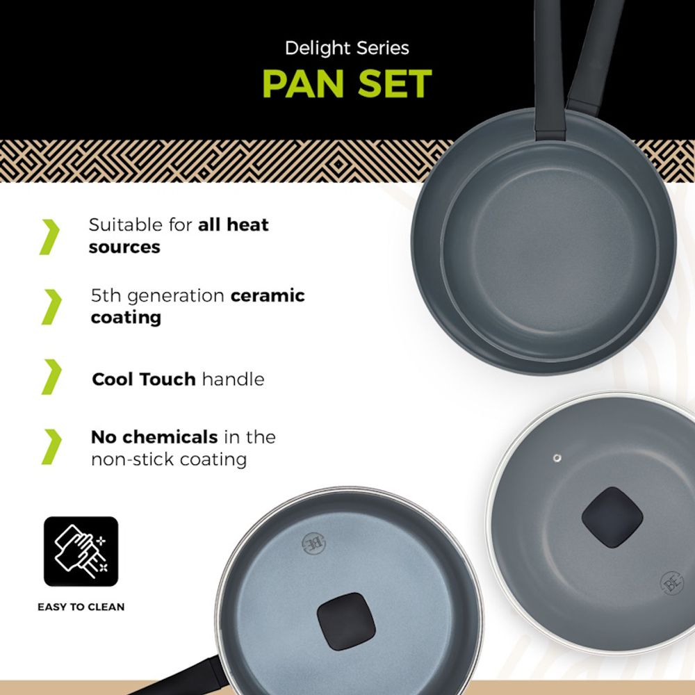 BE Living Set 4 tave Delight Black slika 2
